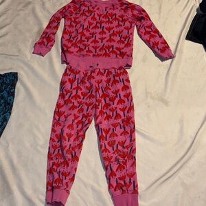 Hanna Andersson Pink and Red Kids Pajama Set